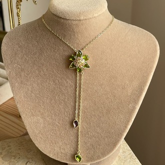 Green Blossom Kolye | Çelik