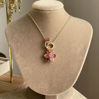 Pink Blossom Kolye | Çelik