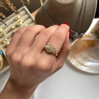 Eye Conic 14k Gold Yüzük | Altın Kaplama