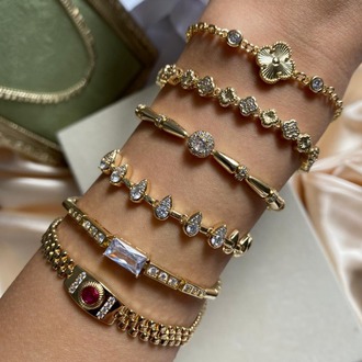 Vip Taşlı Bilekliklik |14K Gold