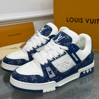 LV Trainer Blue Sneakers
