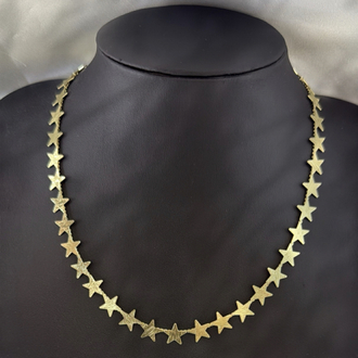 Gold Pul Sıralı Yıldız Kolye