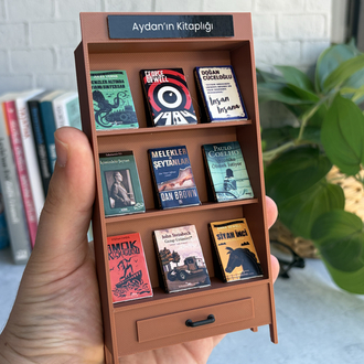 Minyatür Kitaplık Kahverengi (3D Baskı)