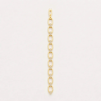 14K Altın Kaplama Zirkon Taş Detaylı Oval Zincir Gold Bileklik