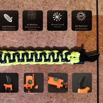 SURVIVAL BRACELET MODEL 818 BIÇAKLI