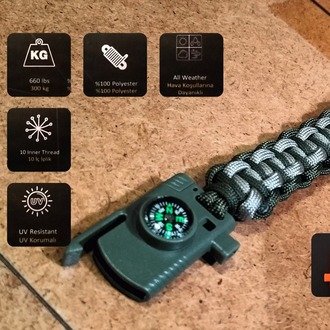 SURVIVAL BRACELET MODEL 818 BIÇAKLI