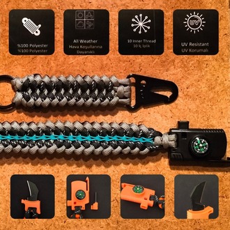 SURVIVAL BRACELET MODEL 868 BIÇAKLI SET