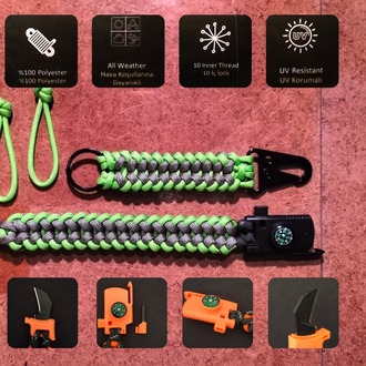 SURVIVAL BRACELET MODEL 848 BIÇAKLI SET
