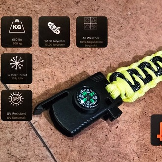 SURVIVAL BRACELET MODEL 818 BIÇAKLI