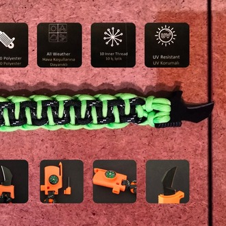 SURVIVAL BRACELET MODEL 818 BIÇAKLI