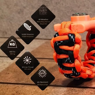 SURVIVAL BRACELET MODEL 818 BIÇAKLI