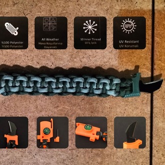 SURVIVAL BRACELET MODEL 818 BIÇAKLI