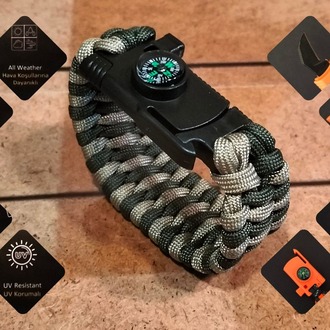 SURVIVAL BRACELET MODEL 808 BIÇAKLI