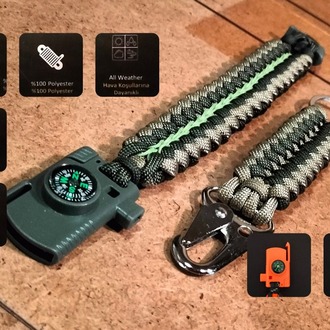 SURVIVAL BRACELET MODEL 868 BIÇAKLI SET