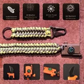 SURVIVAL BRACELET MODEL 868 BIÇAKLI SET