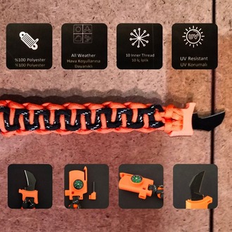 SURVIVAL BRACELET MODEL 818 BIÇAKLI