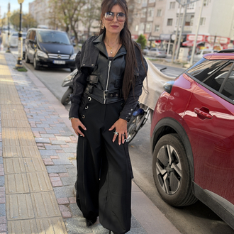 Kuş gözü pantolon siyah