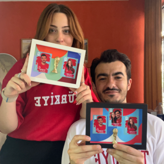 Dünya Kupası Albüm Temalı Futbol 3'LÜ Sticker Çerçevesi - Kişiye Özel Kupalı 