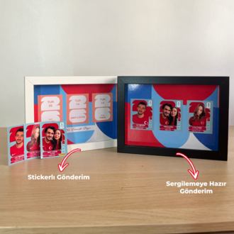 Dünya Kupası Kişiye Özel 3'LÜ Sticker Albüm Çerçevesi