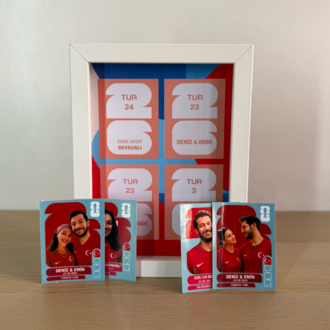 Dünya Kupası Kişiye Özel Futbol 4'LÜ Sticker Albüm Çerçevesi