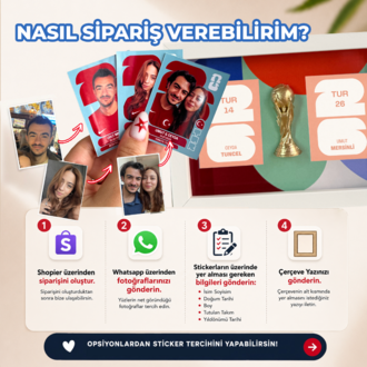 Dünya Kupası Kişiye Özel 2'Lİ Kupalı Sticker Çerçevesi