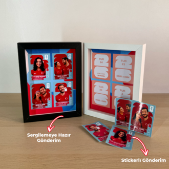 Dünya Kupası Kişiye Özel Futbol 4'LÜ Sticker Albüm Çerçevesi