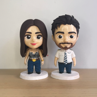 Kişiye Özel 3D Figür Boyalı Çift Figürü (10 CM)