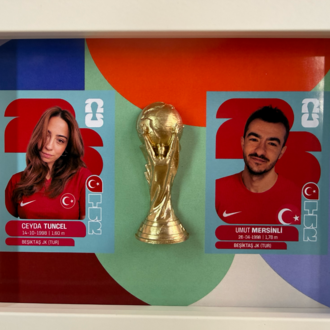 Dünya Kupası Kişiye Özel 2'Lİ Kupalı Sticker Çerçevesi