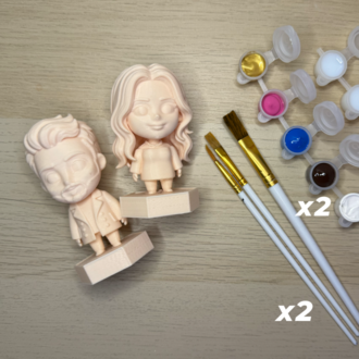 Kişiye Özel 3D Figür Çift Boyama Seti (10 CM)