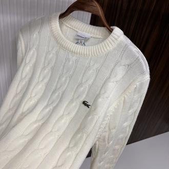 LACOSTE BEYAZ TRİKO KAZAK İTHAL