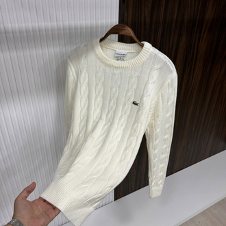 LACOSTE BEYAZ TRİKO KAZAK İTHAL