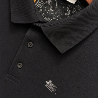 ETRO İTHAL KUMAŞ SİYAH POLO YAKA T-SHIRT