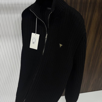 GUESS BLACK TRİKO FERMUARLI HIRKA