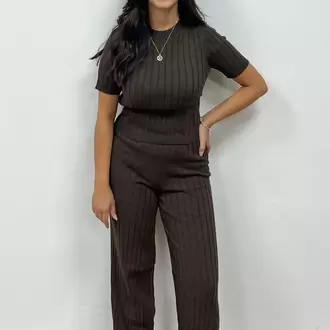 Fitilli Triko Takım - KAHVE