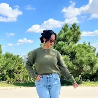 Dikiş Detaylı Rahat Kazak - HAKİ