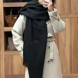 Siyah Düz Yumuşak Atkı