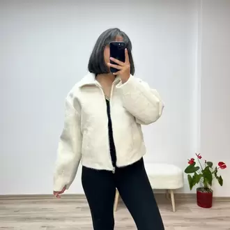 Kısa Kaşe Fermuarlı Kaban