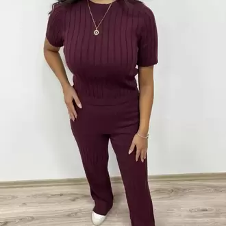 Fitilli Triko Takım - BORDO