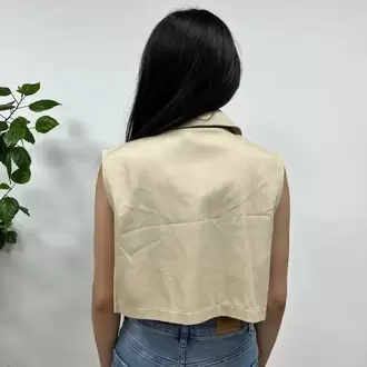 Cepli Crop Yelek - BEJ