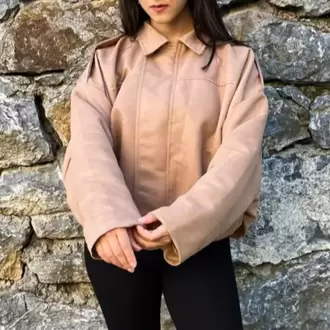 Süet Bomber Ceket - CAMEL