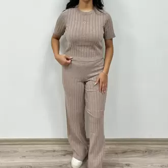 Fitilli Triko Takım - CAPPUCİNO
