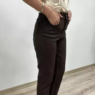 Kahverengi Mom Fit Kot Pantolon