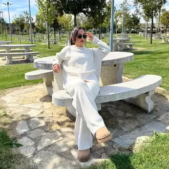 Bisiklet Yaka Oversize Triko Takım - TAŞ