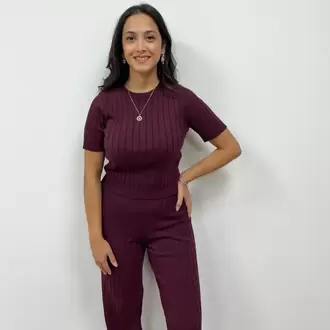 Fitilli Triko Takım - BORDO