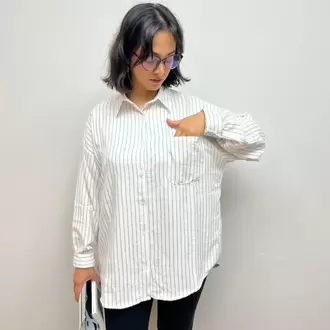 Rahat Kalıp Oversize Gömlek - BEYAZ