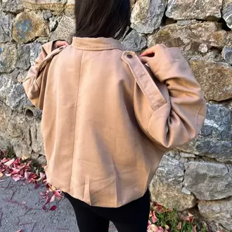 Süet Bomber Ceket - CAMEL