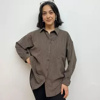 Rahat Kalıp Oversize Gömlek - KAHVERENGİ