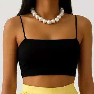 Basic Straplez Crop Top - SİYAH
