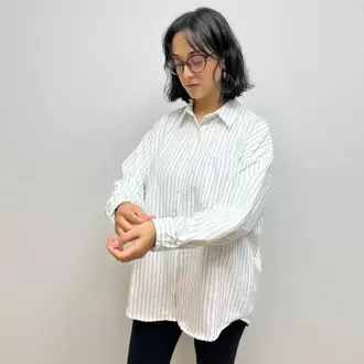 Rahat Kalıp Oversize Gömlek - BEYAZ