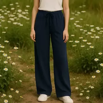 Müslin Pantolon - LACİVERT